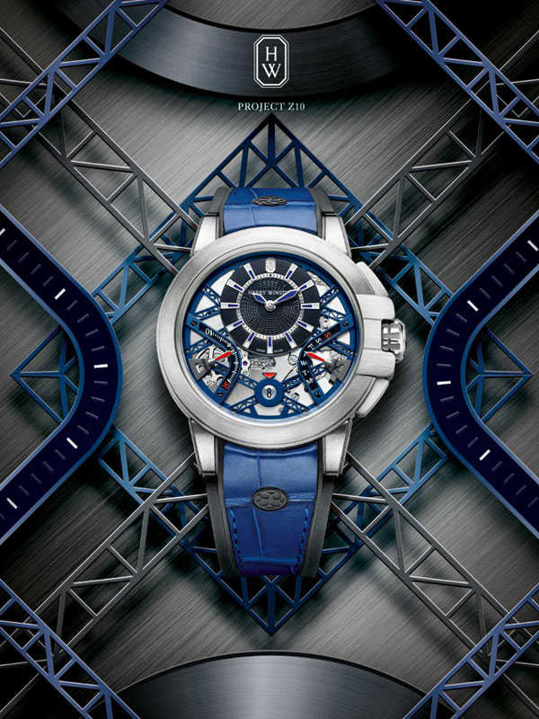 Blue Leather Strap Replica Harry Winston Project Z10 Watches