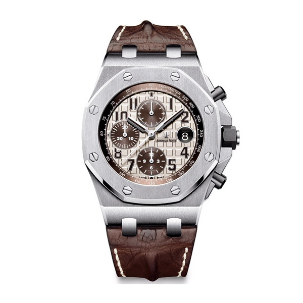 Audemars Piguet Royal Oak Offshore 42mm fake watches with brown leather strap