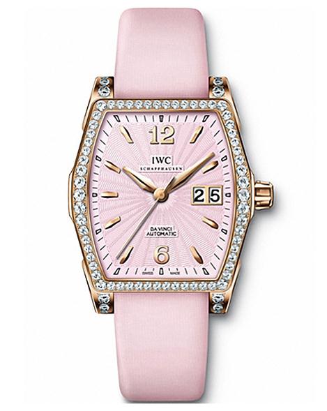 The pink dials fake watches have pink leather straps.
