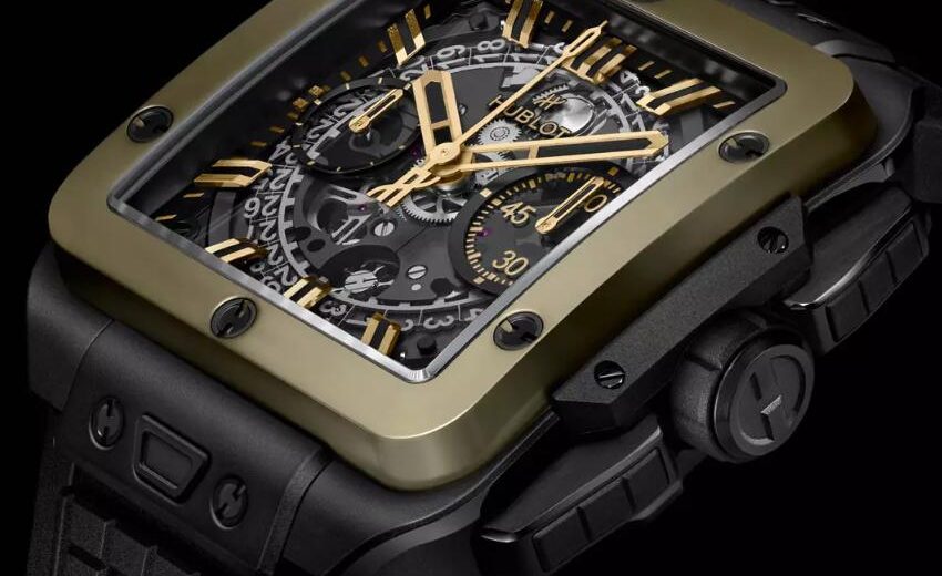 Swiss Top Replica Hublot Square Bang Unico Magic Gold Watches UK